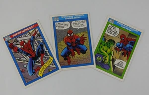 3 Vintage Spiderman Trading Card Marvel Universe Serie 1 Impel Karte Spider-Man - Bild 1 von 7