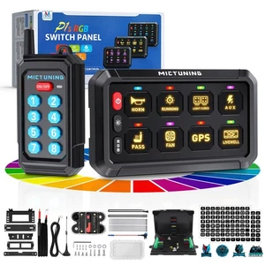 RGB 8 Gang Wireless Switch Panel Remote Control LED Light Bar Relay System Boat - Picture 1 of 11