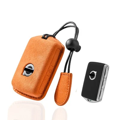 Leather Car Key Case Cover Keychain For Volvo S90 XC60 XC90 Remote Key Fob Shell Foto 1 de 4
