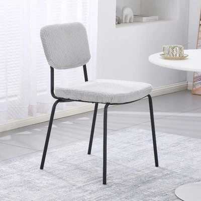 Sedia Juno in tessuto colore grigio chiaro e struttura in metallo nero - Immagine 1 di 4