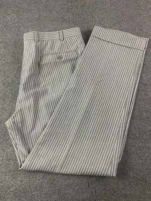 Pal Zileri Mens Wool/Linen Flat Front Dress Pants Sz 36x33 Gray/White - Image 1 of 4