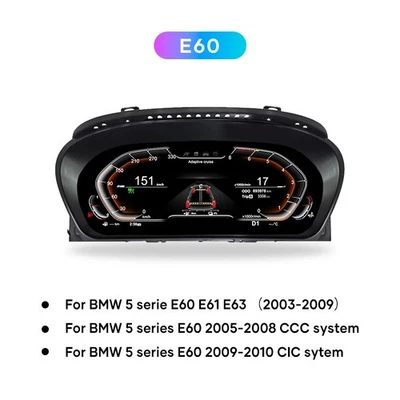 Para BMW Serie 5 E60 E61 E63 E64 M5 2003~09 Coche LCD Digital Salpicadero Instrumento Foto 1 de 4