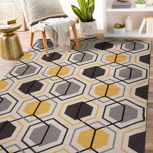 Area Rug Modern Geometric Stripe Non Slip Rugs for Living Room Bedroom Rugs 8x10 - Picture 1 of 28