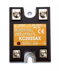 1 Stck. Kyotto Stromregelung SSR KC2025AX DCin = 4 ~ 20mA Wechselstrom = 24 ~ 28VAC 25A Taiwan - Bild 1 von 5