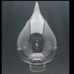 Lampenglas Ersatzglas klar Tropfen mit 3 Löchern Bohrungen 12 cm Durchmesser - Bild 1 von 6