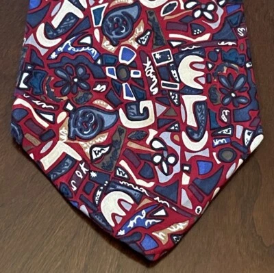 Via Venetto Red Blue Hand Made 100% Silk Men’s Neck Tie - Image 1 of 4