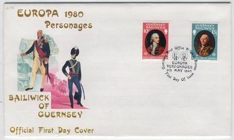 FDC AE40 Guernsey 1980 Famous person 2v Cover