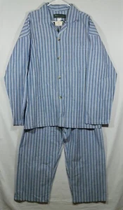 Bert Pulitzer NOS NWT Size XL Long Sleeve Pajama Set Top Bottom Blue Stripes  - Picture 1 of 15
