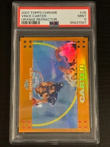 Topps 2007 cromo naranja refractor Vince Carter/199 PSA 9 (pop:9, superior:5) - Imagen 1 de 2