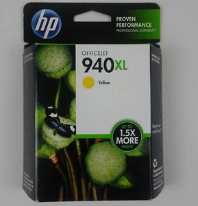 HP Officejet 940XL Yellow Ink Cartridge C4909AN Option 140 Genuine New EXP 2013 - Picture 1 of 3