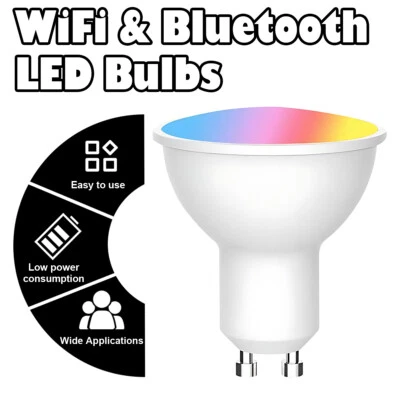 Dimmable GU10 LED Bulb 5W Lamp App Control Wifi/Bluetooth Life For Home Light - Image 1 of 4