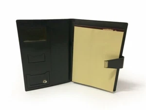 PORTABLOCCO BLOCK NOTES MEMO PORTA DOCUMENTI SIMIL PELLE NERO - - Foto 1 di 4