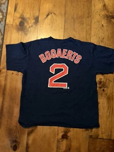 Seltenes MLB Boston Red Sox Xander Bogaerts dunkelblaues T-Shirt Trikot Gr. XL - Bild 1 von 4