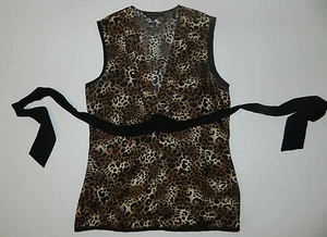 BLUSA SIN MANGAS MISS DE BCBG MAX AZRIA ANIMAL PRINT TALLA XXS 100% SEDA MARRÓN - Imagen 1 de 3