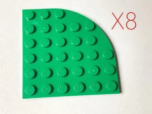 8 Pieces New LEGO Green Plate 6 x 6 Round Corner (6003) Garden House Town - Picture 1 of 1