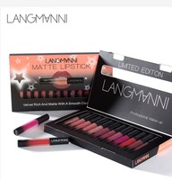 Set 12 Colors Langmanni Matte liquid Lipstick Waterproof Long Lasting Lipgloss