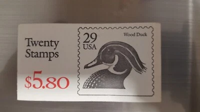 Vintage Scott BK174 Complete Book of 20 #2484 Stamps  29c Multicolor Wood Duck - Image 1 of 4