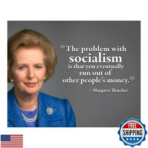 Problem mit dem Sozialismus - Margaret Thatcher Zitate Wanddeko - Politische Wand - Bild 1 von 5