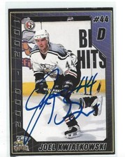 Joel Kwiatkowski Signed 2000/01 Grand Rapids Griffins Team Issued Card