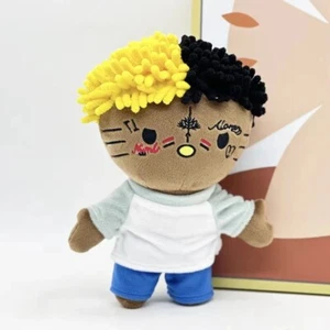 Lindo muñeco de peluche Hello Kitty Xxxtentacion amarillo pelo negro figura juguetes de peluche - Imagen 1 de 6
