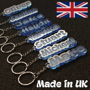 LLAVERO PERSONALIZADO CUALQUIER NOMBRE CORTE AZUL LÁSER Y GRABADO Cualquier Nombre Regalo - Imagen 1 de 12