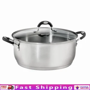 Stainless Steel Dutch Oven 9 Quart Induction Safe Covered Cookware Slow Cooking - Picture 1 of 8