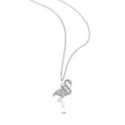 SO COSI Collier Anhnger Flamingo Steine mit Kette Silber 45 cm - 55 cm  SK005-2