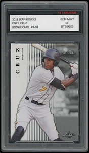 ONEIL CRUZ 2018 LEAF ROOKIES 1ER CLASIFICADO 10 TARJETA DE NOVATO DE BÉISBOL RC PIRATAS #R-08 - Imagen 1 de 1