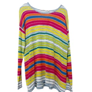 Soft Surroundings Oasis Stripe Langarm Damen Pullover Bunt Frühling XL - Bild 1 von 12