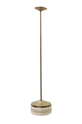 Mid Century 8.5 in. Glass Globe Brass Pole Pendant Light - Image 1 of 4