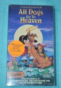 All Dogs Go To Heaven VHS Movie a Don Bluth Film Loni Anderson Dom De Luise - Picture 1 of 8