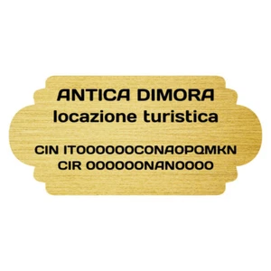 Targhetta Codice CIN Personalizzabile Color Oro - Eleganza e Conformità per Case - Bild 1 von 2