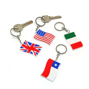 National Flag Car Key Chain Kids Toy Pendant Keychain Charms Keyring Key Holder - Foto 1 di 14