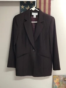 Chaqueta Traje Blazer para Mujer Kim Rogers Petites 10P Marrón Rico Un Botón - Imagen 1 de 5