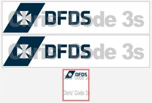 Code 3 Adhesive Vinyl Trailer Decal - DFDS white - 1/50 1/76 1/148 1/87 /164