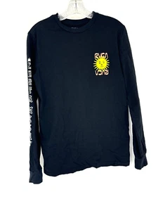 T-shirt RVCA Sunshine California nera grafica manica lunga uomo taglia small - Foto 1 di 9