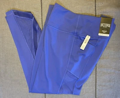 VICTORIA'S SECRET SPORT XL Purple Knockout Mesh Panel Leggings w/ Pockets NEW - Image 1 of 4