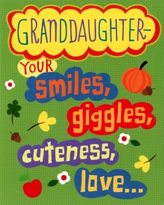 Happy THANKSGIVING Greeting Card FOR GRANDDAUGHTER, Smile Giggles by Hallmark +✉ - Image 1 of 4