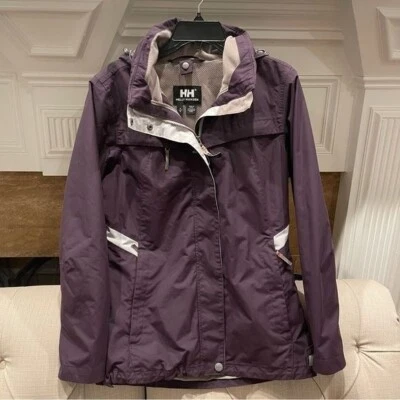 Chaqueta exterior Helly Hansen para mujer S Crew con capucha púrpura Foto 1 de 4