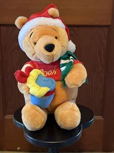 Disney Winnie Puuh Weihnachten Weihnachtsmann Hut Plüschtier Stofftierbär Glocke Honigtopf 16" - Bild 1 von 8