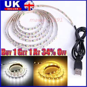 1M 3M 5M 5V LED Strip Light Warm/ White TV Backlights Room Lights USB Powered - Picture 1 of 13