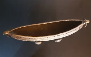 Vintage Bronze Vibhuti , heiliges Aschegefäss in Bootsform  - Bild 1 von 4