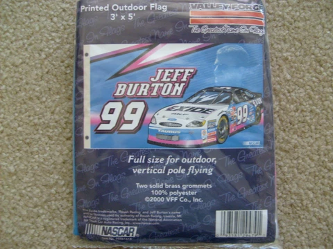 NEW NASCAR JEFF BURTON # 99 EXIDE 36"X60" FLAG WITH GROMMETS LIMITED QUANTITY Cover