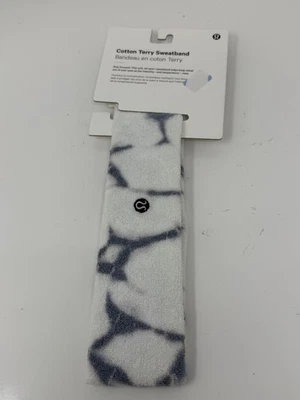 NEW Lululemon Cotton Terry Sweatband headband Rhino Gray & White marble - Image 1 of 3
