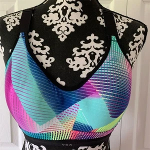 Victoria's Secret VSX Sports Bra 34B Multicolor Geometric Activewear - Picture 1 of 8