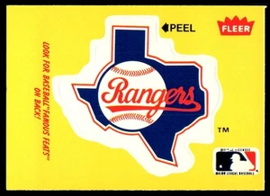 1986 Fleer Team Aufkleber Texas Rangers Logo Jimmy Fox Texas Rangers #NNO - Bild 1 von 2