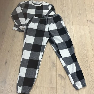 Never worn fleece pajama PJ 2 pc set size Small plaid - Image 1 of 4