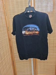 Harley Davidson Tee Mens Size Large Black Graphic Las Vegas Short Sleeves - Picture 1 of 12
