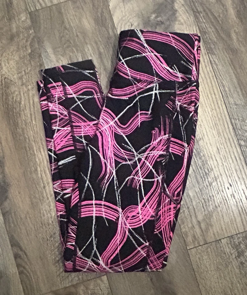 DKNY Pink And  Black Abstract Pattern Leggings - Image 1 of 3