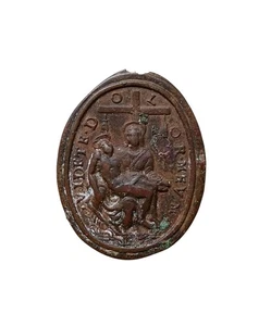 *HH* Antica Medaglia Religiosa Votiva Devozionale Pietà Porta Santa Santo Medal - Picture 1 of 6